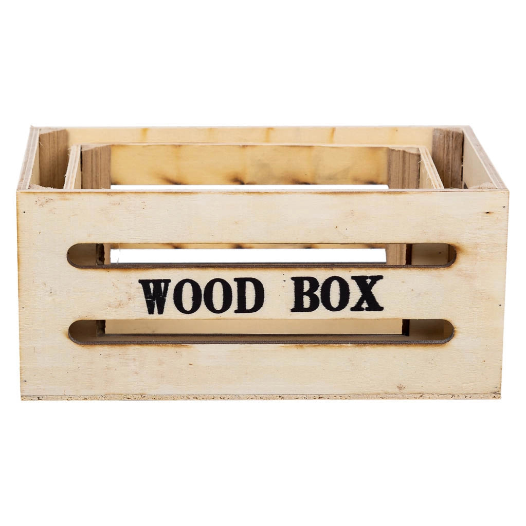 Set cassetti in legno 2 pezzi marrone 20x13x09-16x11x08h cm