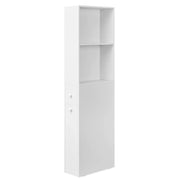Mobiletto da bagno 40 x 18 x 134,4 cm alto mobiletto sottile con cassetti e ripiano regolabile mobiletto per piccoli spazi stile moderno bianco 12_0006475
