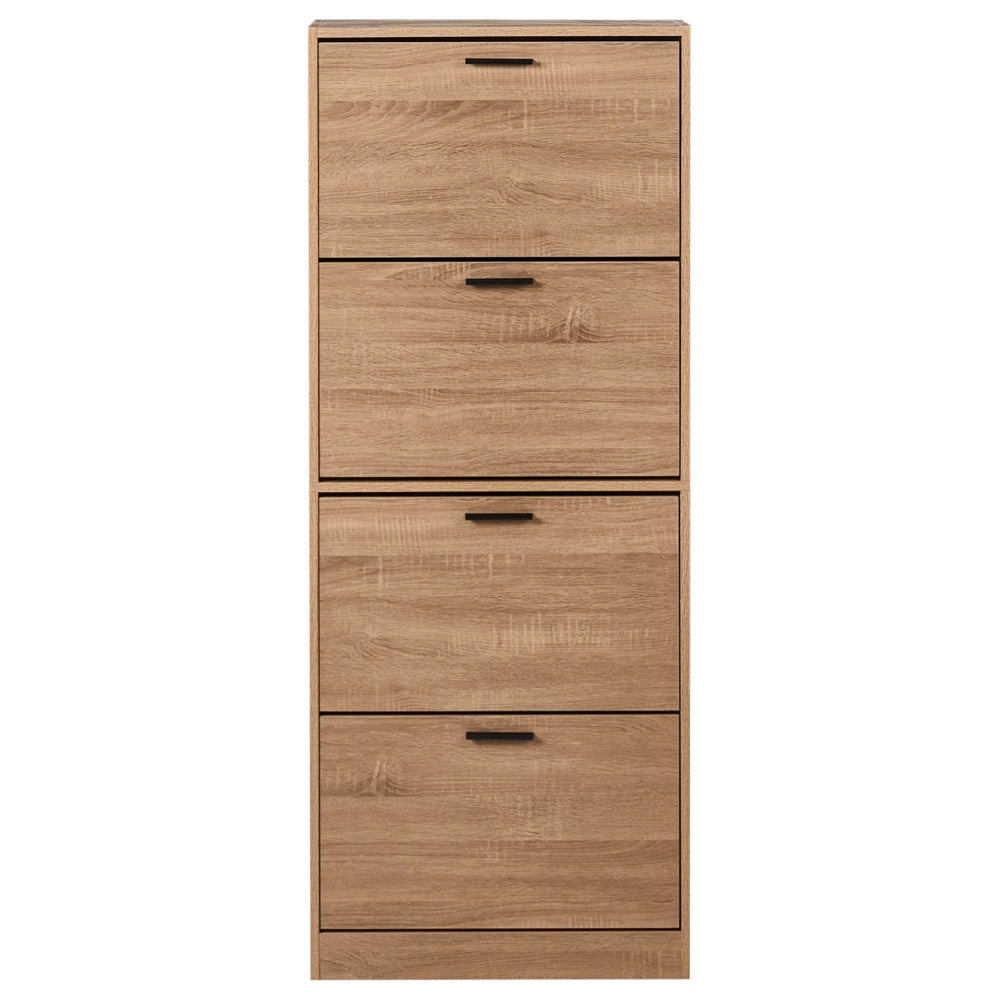 Armadietto porta scarpe in truciolato marrone chiaro 4 scomparti Design classico corridoio