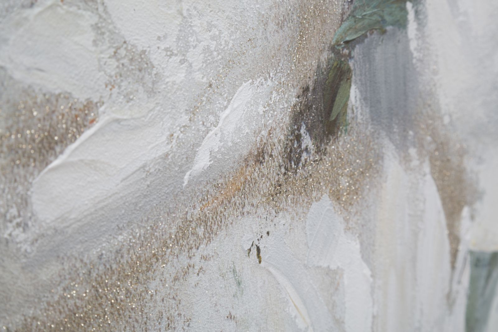 Dipinto su Tela Crem Flower 80x3,7x100 cm in Legno di Pino e Canvas Multicolor