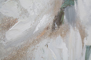 Dipinto su Tela Crem Flower 80x3,7x100 cm in Legno di Pino e Canvas Multicolor