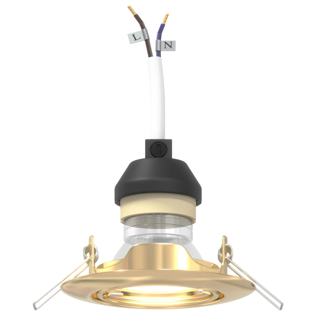 Faretti Incassati 12 pezzi Rotondo GU10 Oro Ã˜90 mm Acciaio