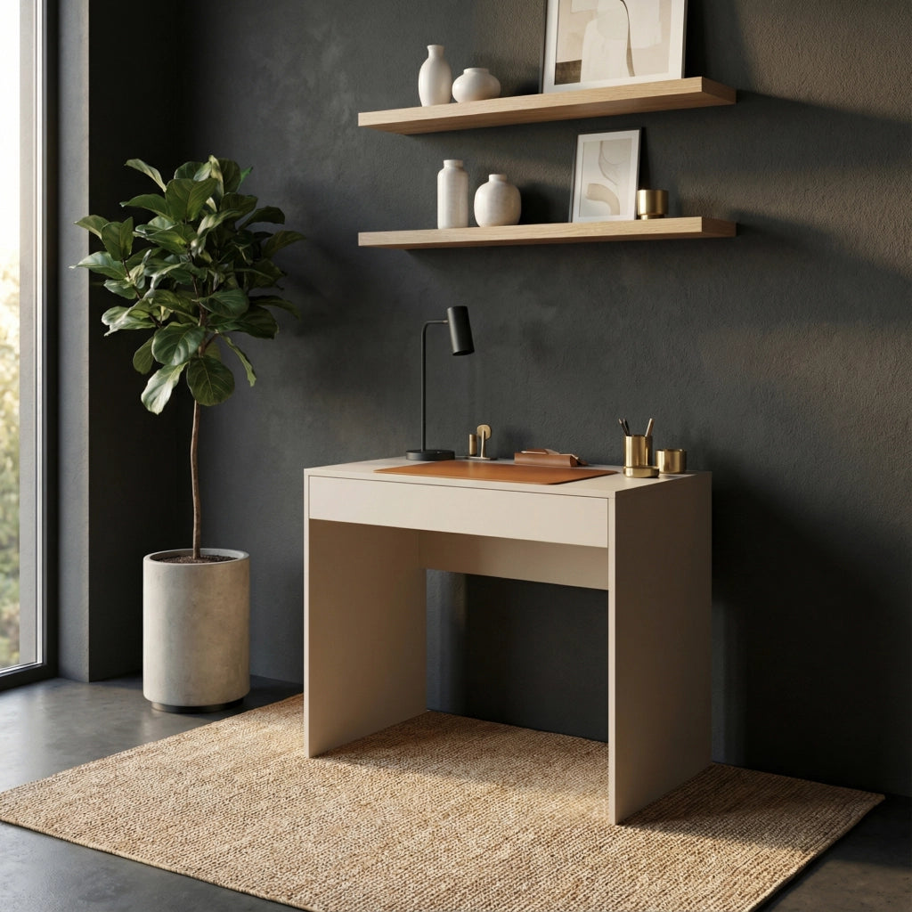 Scrivania FORDE - Capiente - Con Cassetto - Cachemire - Larghezza 75 cm, Altezza 75 cm, Profondit? 50 cm