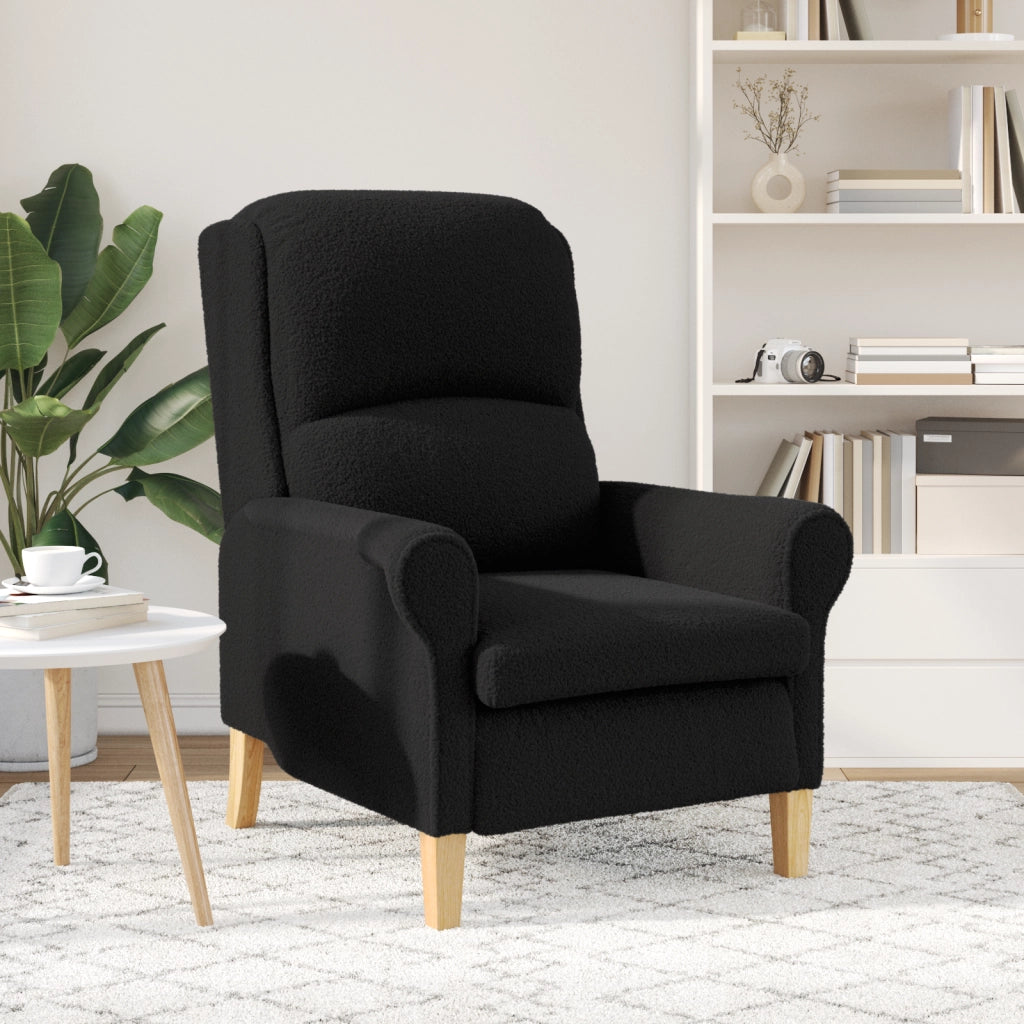 Poltrona Ergonomica Nero Tessuto, Legno Standard Ergonomica