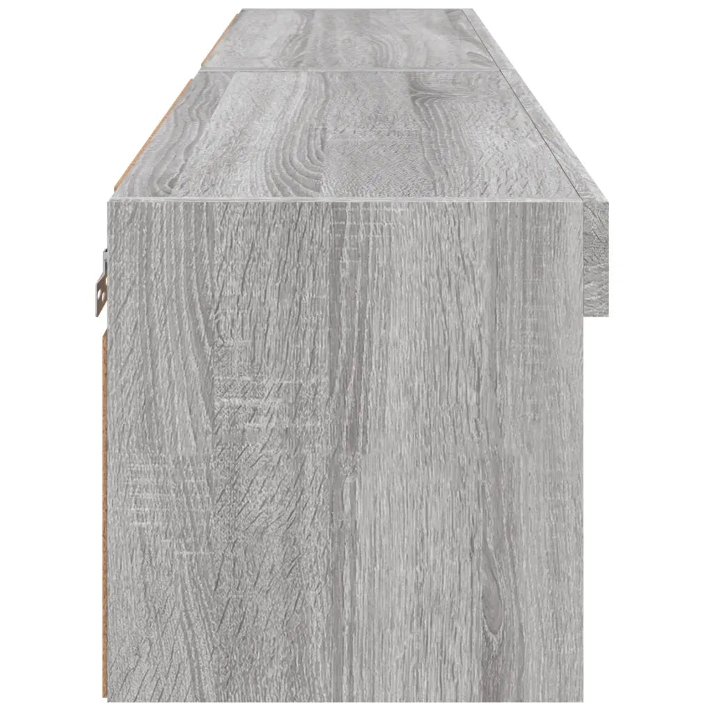 vidaXL Mobili Porta TV con Luci LED 2pz Grigio Sonoma 60x30x30 cm