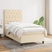 Giroletto a Molle con Materasso Crema 80x200 cm inTessuto