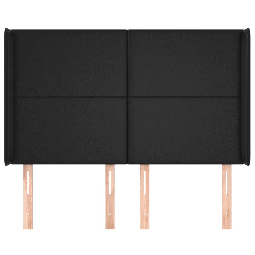 Testiera | Testata ad Orecchio Nera 147x16x118/128 cm in Similpelle