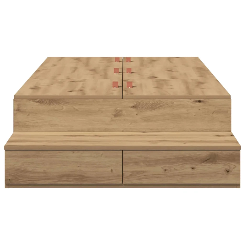 Struttura letto con contenitore Rovere artigianale 100 cm 3335620