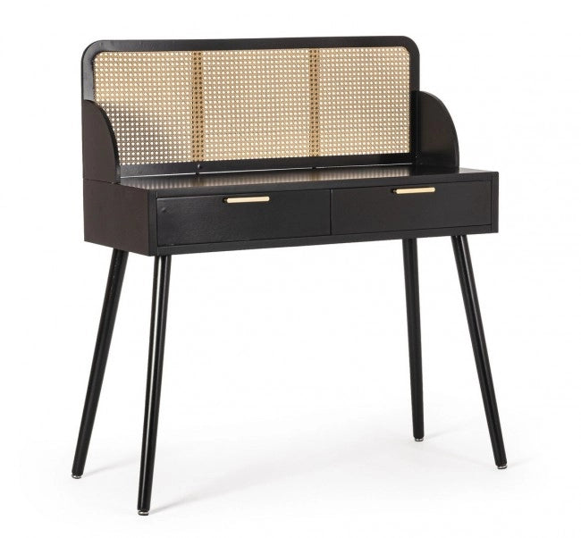 Consolle 2 Cassetti Legno Nero Stile Moderno da Interno - JOSIE