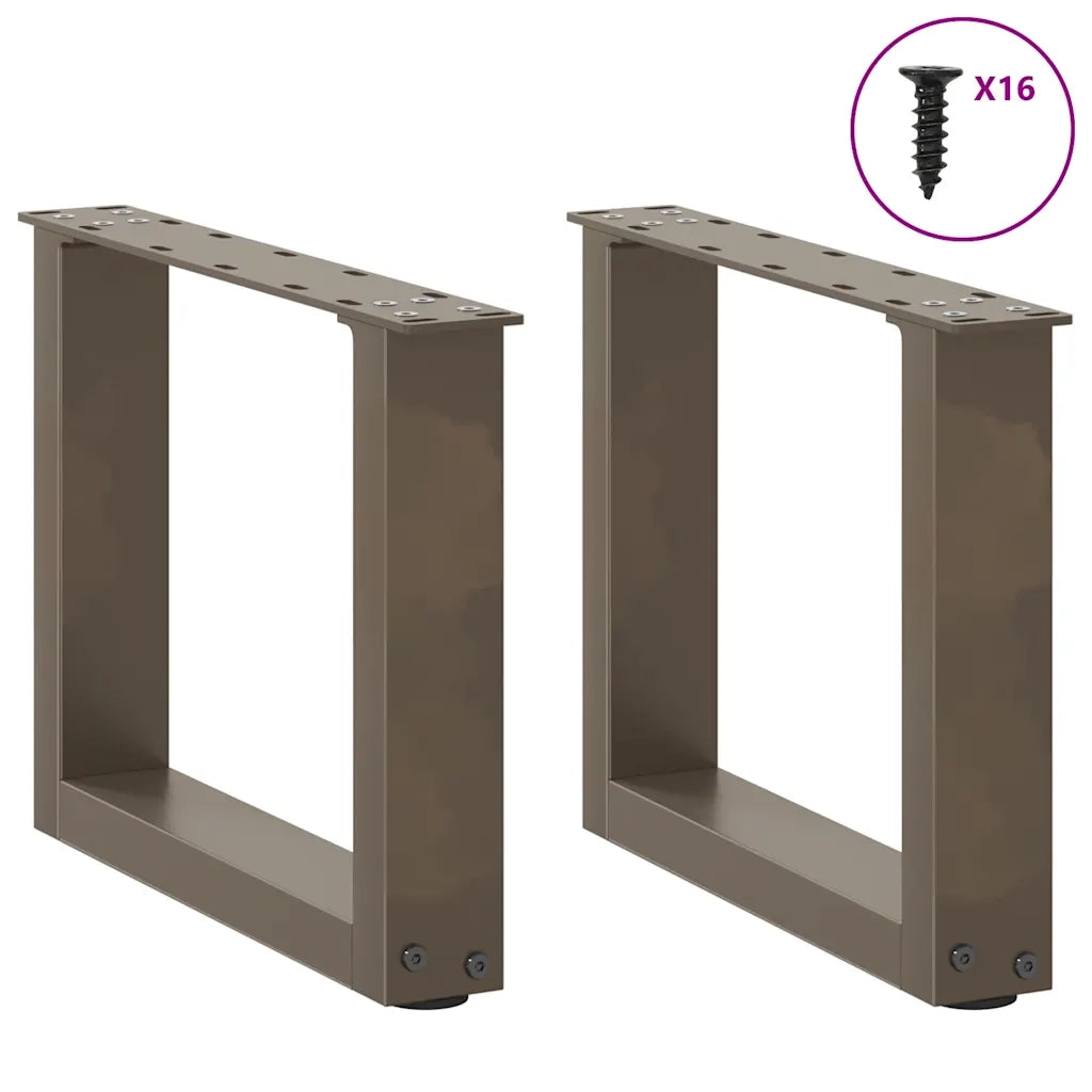 Gambe per Tavolino da CaffÃ¨ a Forma di U 2 pz Acciaio Naturale 30x(30-31) cm Acciaio