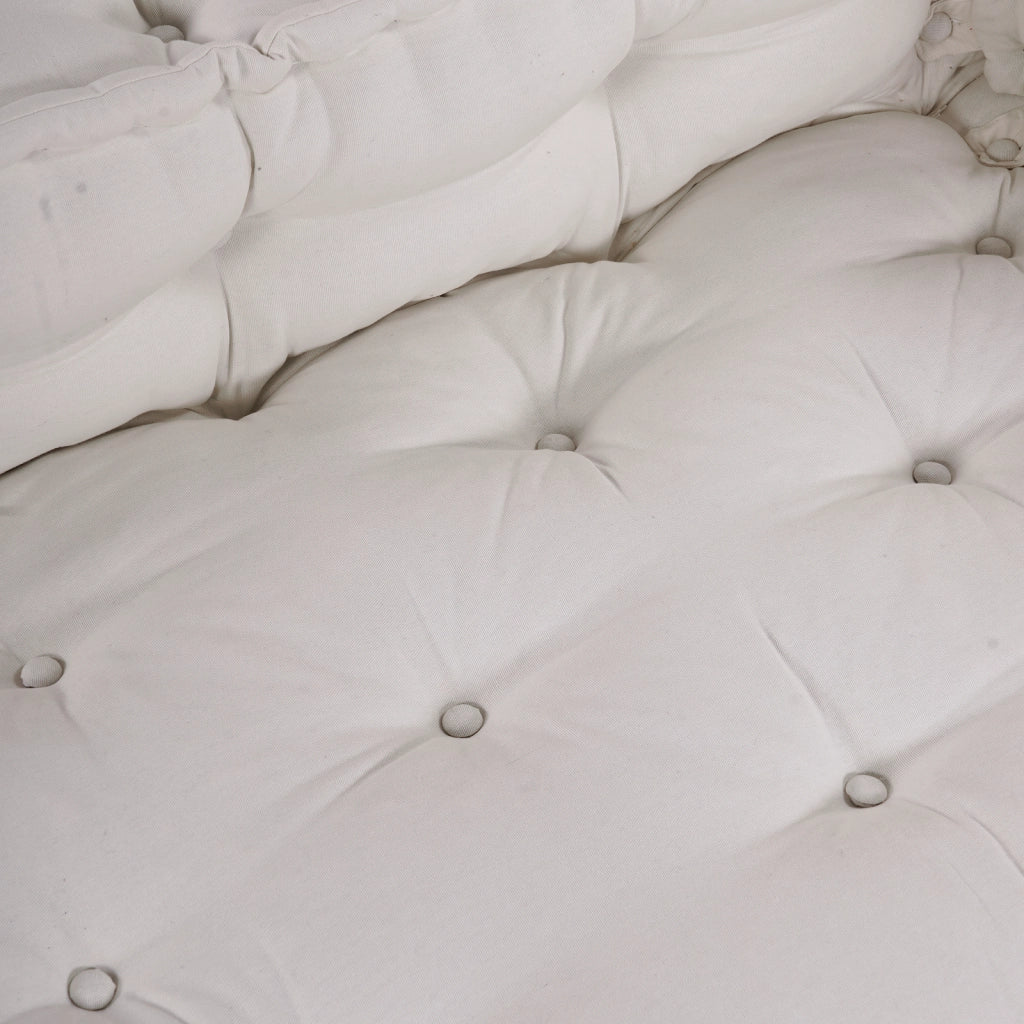 Cuscino per divano pallet con supporto per braccia e schienale in tessuto crema