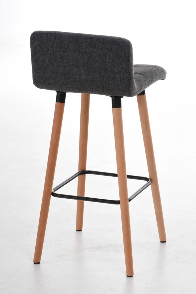 Sgabello Lincoln in tessuto grigio chiaro