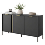 Madia Hamagami, Credenza 3 Ripiani, 153x40x81h cm Nero
