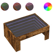 Tavolino da salotto | Tavolino da caff¨¨ | Tavolino da Soggiorno con LED Infinity Rovere Fumo 70x50x30 cm