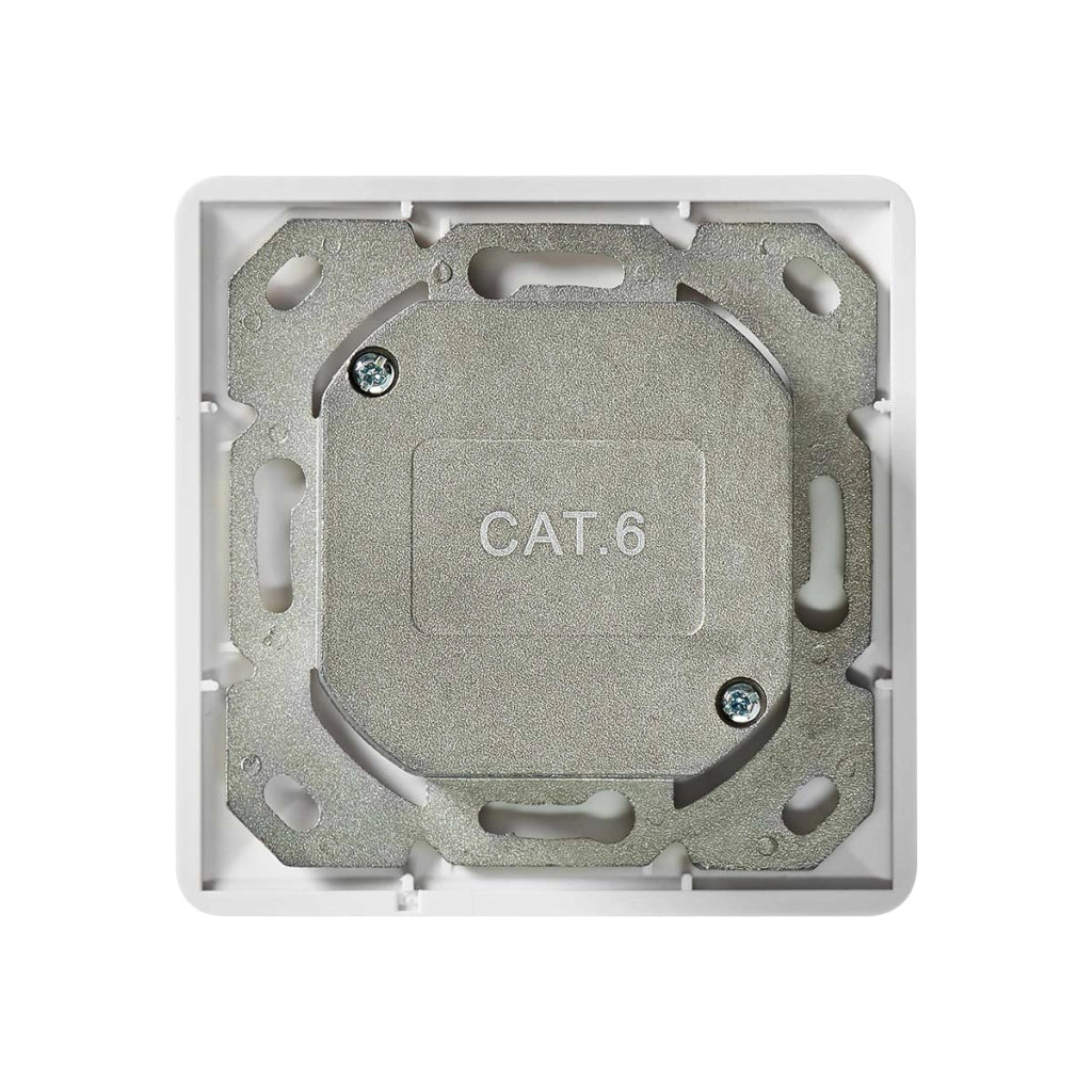Presso Ethernet Murale Doppia Porta Femmina Rj45 Cat6 Incassabile Bianco Nedis
