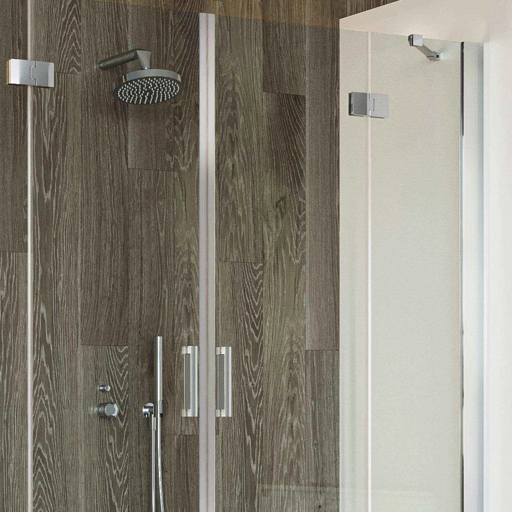Porta Doccia 140CM H190 Vetro Trasparente con Easy-Clean mod. Flip Anta + Anta