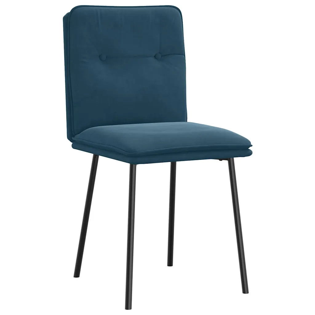 Sedie da Pranzo 6 pz Blu in Velluto