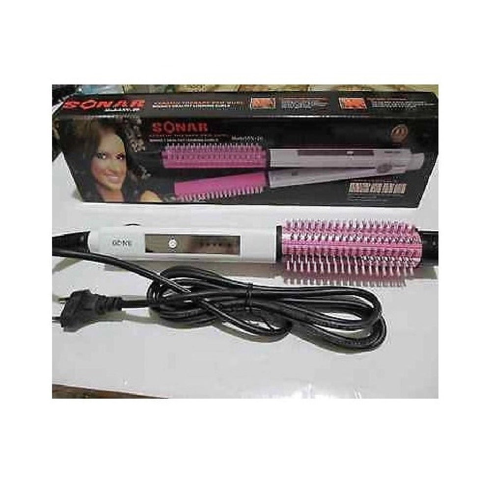 Trade Shop - Spazzola Elettrica Liscia Capelli Crea Onde Piastra Indicazione Temperatura Sn20 -