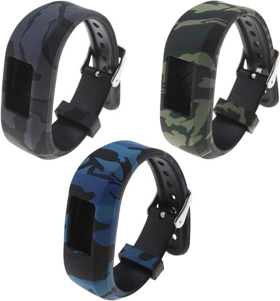 Rim di sostituzione 3-pack per Vivofit jr/jr2 - Silicone - 145 mm - Blu/Grigio/Verde - Spilla metallica sicura