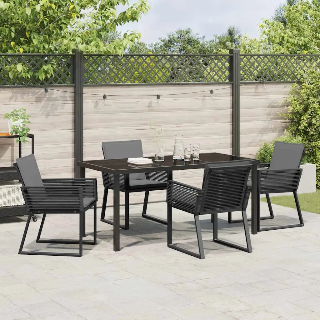 Set da Pranzo per Giardino 5 pcs Nero 3379320