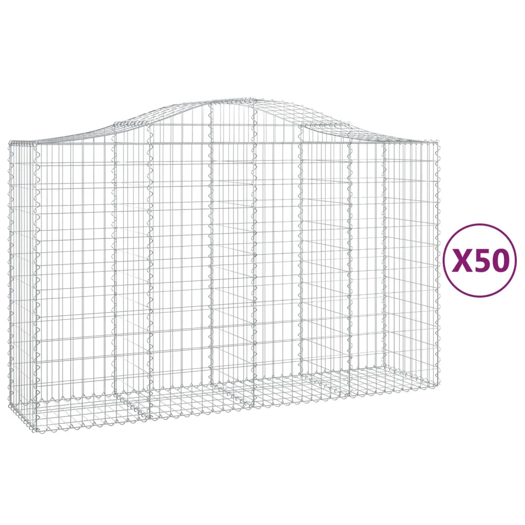 Cesti Gabbioni ad Arco 50 pz 200x50x120/140 cm Ferro Zincato 3145680