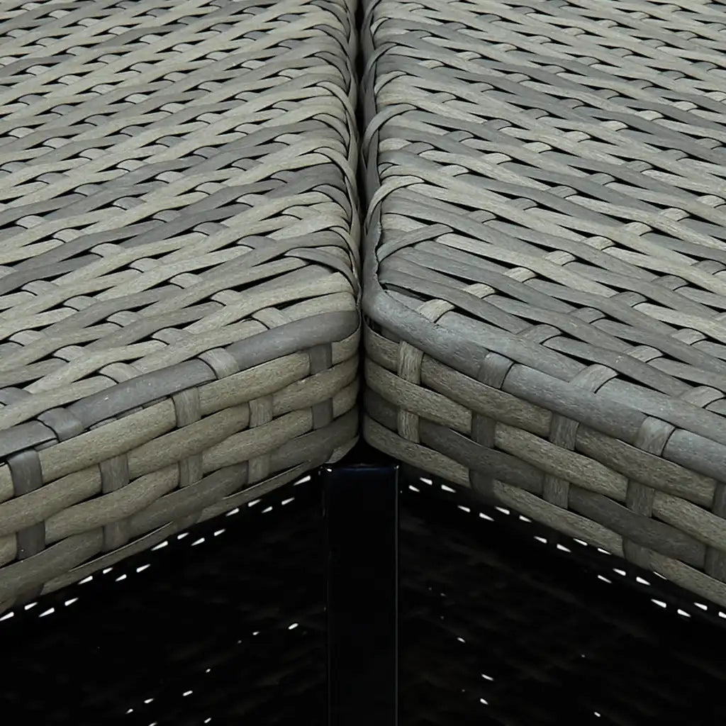 Tavolo da Bar ad Angolo Grigio 100x50x105 cm in Polyrattan cod mxl 24763