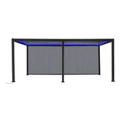 Pergola bioclimatica 3x6m elettrica in alluminio con led + 2 tende 3m,