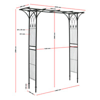Arco da giardino per rose e piante rampicanti 205x50x208cm acciaio nero