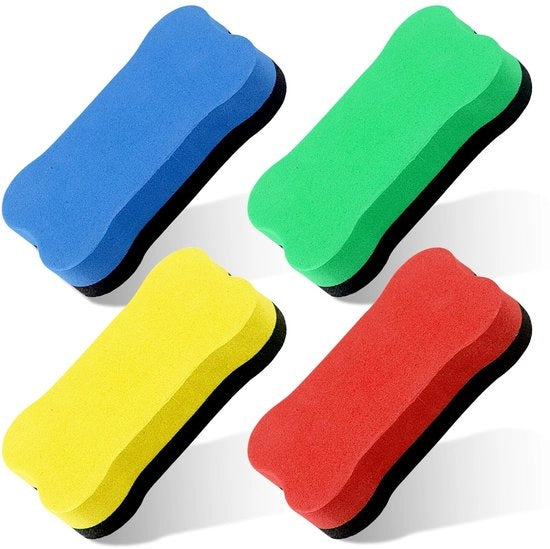 Pulitore di lavagna magnetico a microfibra - 4 pezzi - lavabile a mano - alta qualità velluto - 7 x 4 cm - pulitore di lavagna