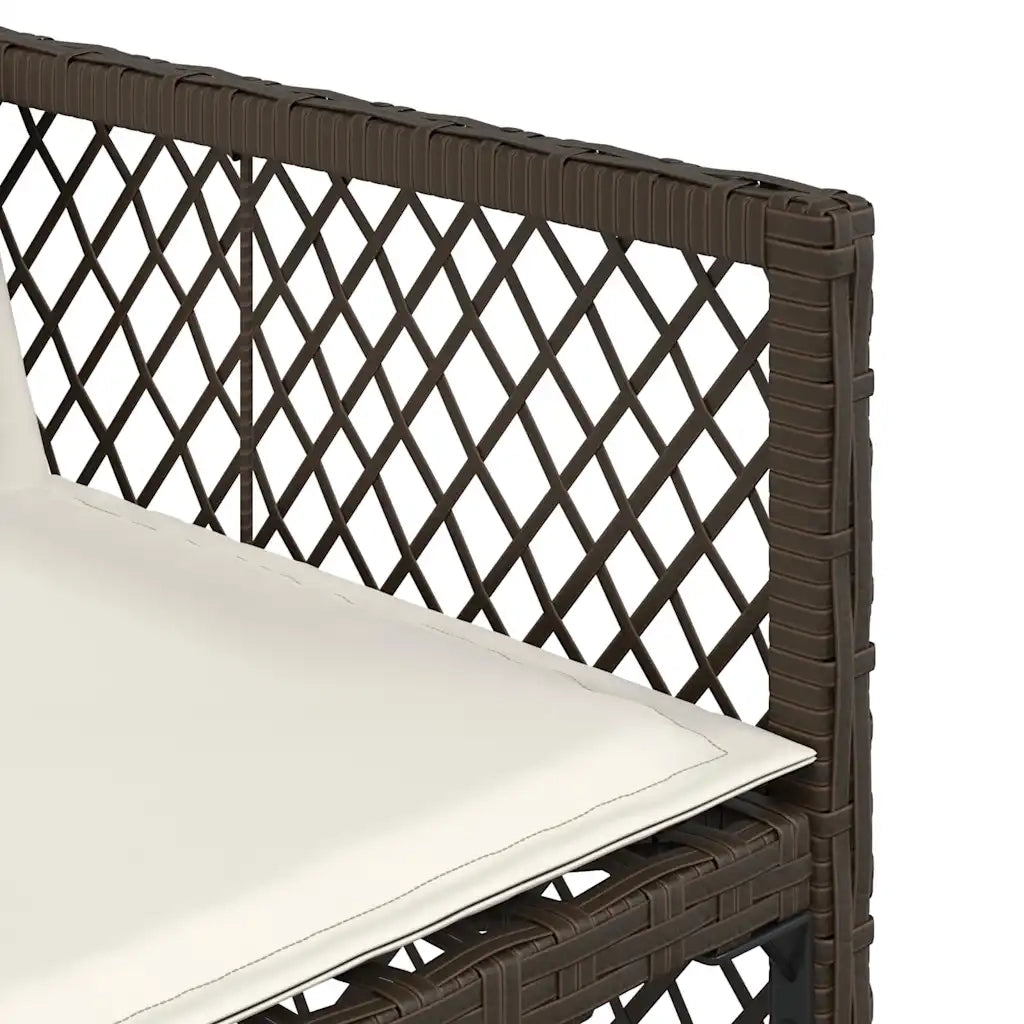 Set da Pranzo da Giardino 11 pz con Cuscini Polyrattan Marrone 3210789