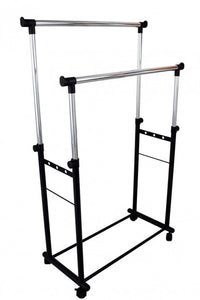 Stand Appendiabiti 85x44x90/160 cm in Acciaio Nero