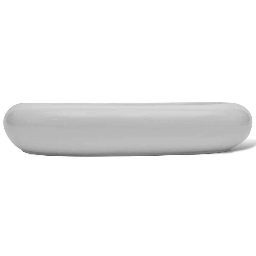 Lavabo ovale da bagno in ceramica 63 x 42 cm bianco 02_0002479