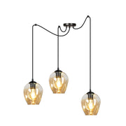 Lampadario ragno Emibig Level 3 luci E27 nero miele