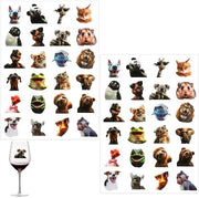 Sticker per bicchiere riciclabili - Sticker per selfie di animali - Marcatori decorativi per bicchieri - 2 fogli - Carta adesiva autoadesiva - 17x12cm
