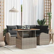 Set Divano da Giardino 5 pcs Grigio Poly Rattan 3358316