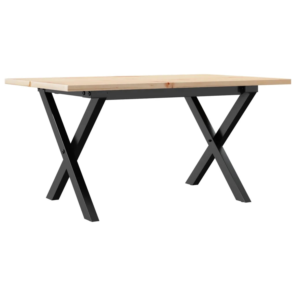Tavolino da Salotto Telaio a X-Tavolino da soggiorno 80x50x40 cm Legno Pino e Acciaio