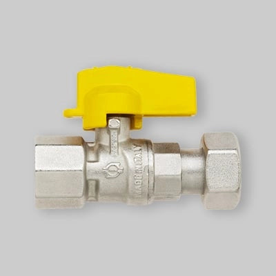 RUBINETTO GAS A SFERA DIRITTO F/F CON DADO GIREVOLE FIV 1/2" F x 3/4" F G 8108R077