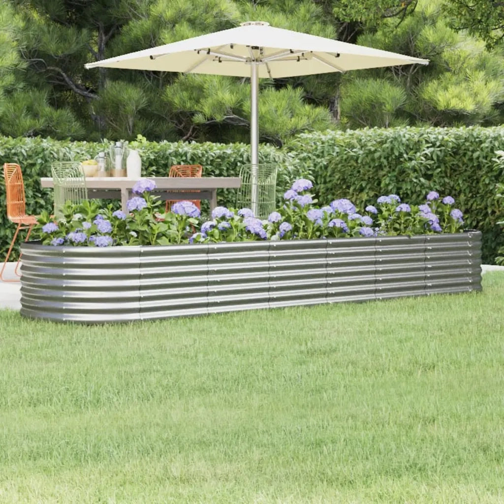 Letto Giardino Acciaio Zincato 296x80x36cm Argento 318927