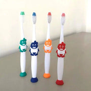 Trade Shop - Spazzolino Spazzolini Pinguino 2 Pezzi Denti Bambini Tascabile Setola Morbida -