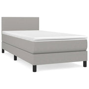 Letto singolo | Letto per adulti | Giroletto a Molle con Materasso Grigio Chiaro100x200 cm Tessuto