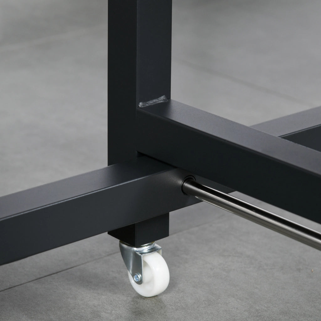 Tavolo da pranzo pieghevole ¨C zephmum ¨C in metallo e legno, marrone, 120x60x75 cm