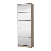 Mobile Portascarpe Dentro, Scarpiera 10 Ripiani, 67x28x191.5h cm Marrone Rovere Grigio