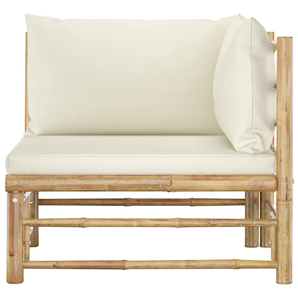 Set Divani da Giardino 2 pz con Cuscini Bianco Crema in BambÃ¹ cod mxl 51591