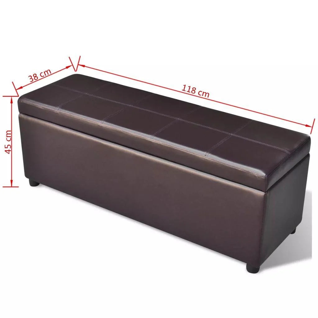 Panca/pouf/sgabello/mobile contenitore in legno marrone 3002030