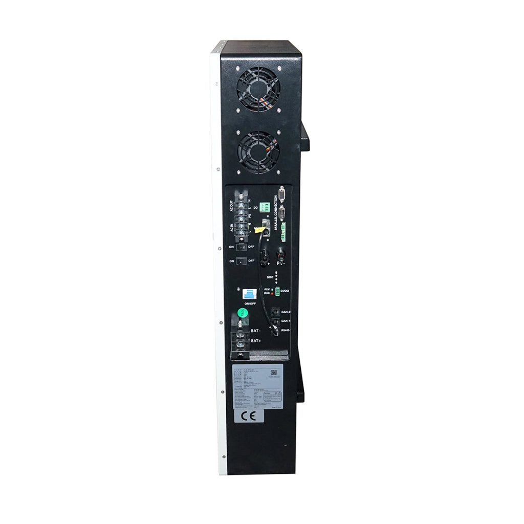 Inverter solare ibrido 5KW ON/OFF GRID, batteria integrata 5KW Li-ion LiFePO4 51,2V, 100Ah, monofase IP54