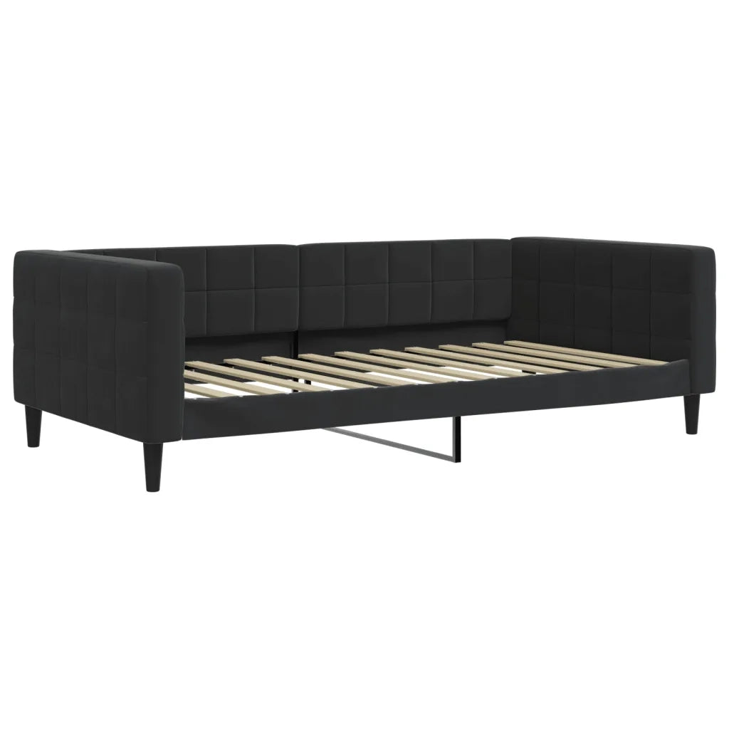Divano Letto con Letto Estraibile Nero 100x200 cm in Velluto 3196702