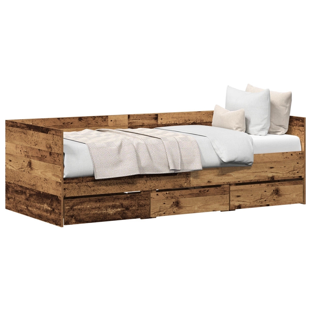 Letto a Giorno Rustico Legno Antico Legno ingegnerizzato