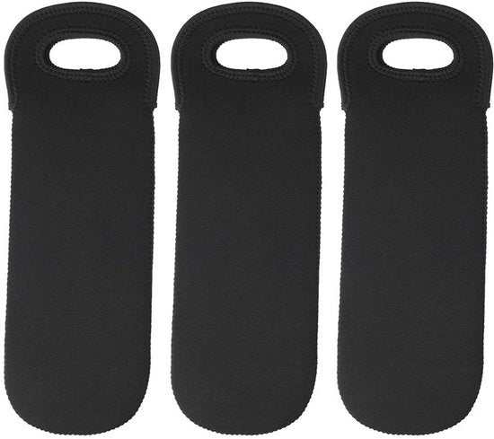 Set di 3 Borse di Protezione in Neopreen - Isolate - Nero - Per Vino e Bevande - Sostenibile e Pratico - Per Viaggi e Sport