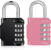 Combinazione a combinazione per palestre, armadi con combinazione, serratura a combinazione per garage resistentente alle intemperie (2 pezzi, nero e rosa)