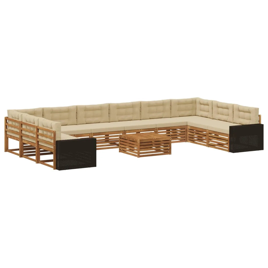 Set divani 11 pz Legno di Acacia Massello 3383936